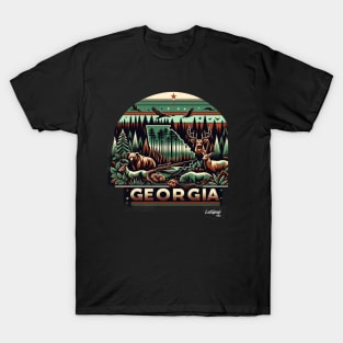 Georgia Groove: Peach State Retro Charm - American Vintage Retro style USA State T-Shirt